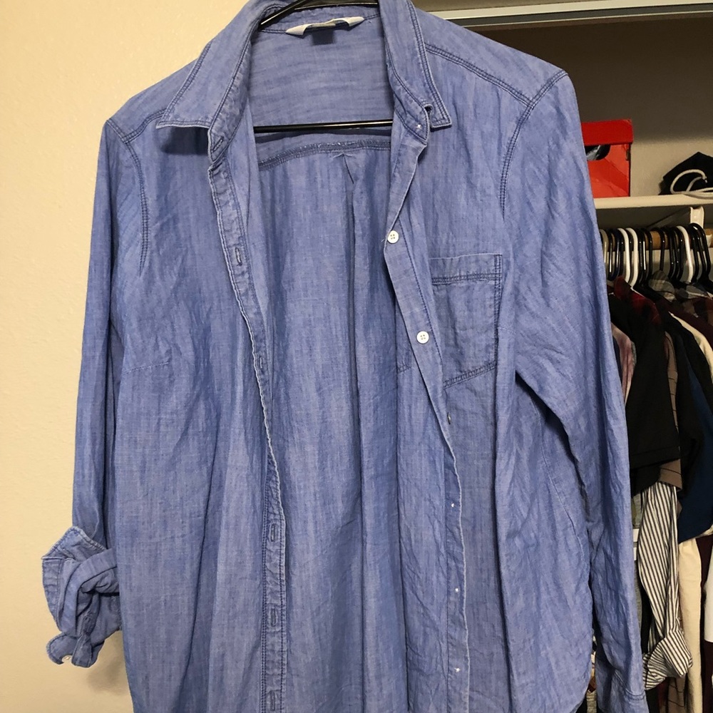 “Denim” button down shirt